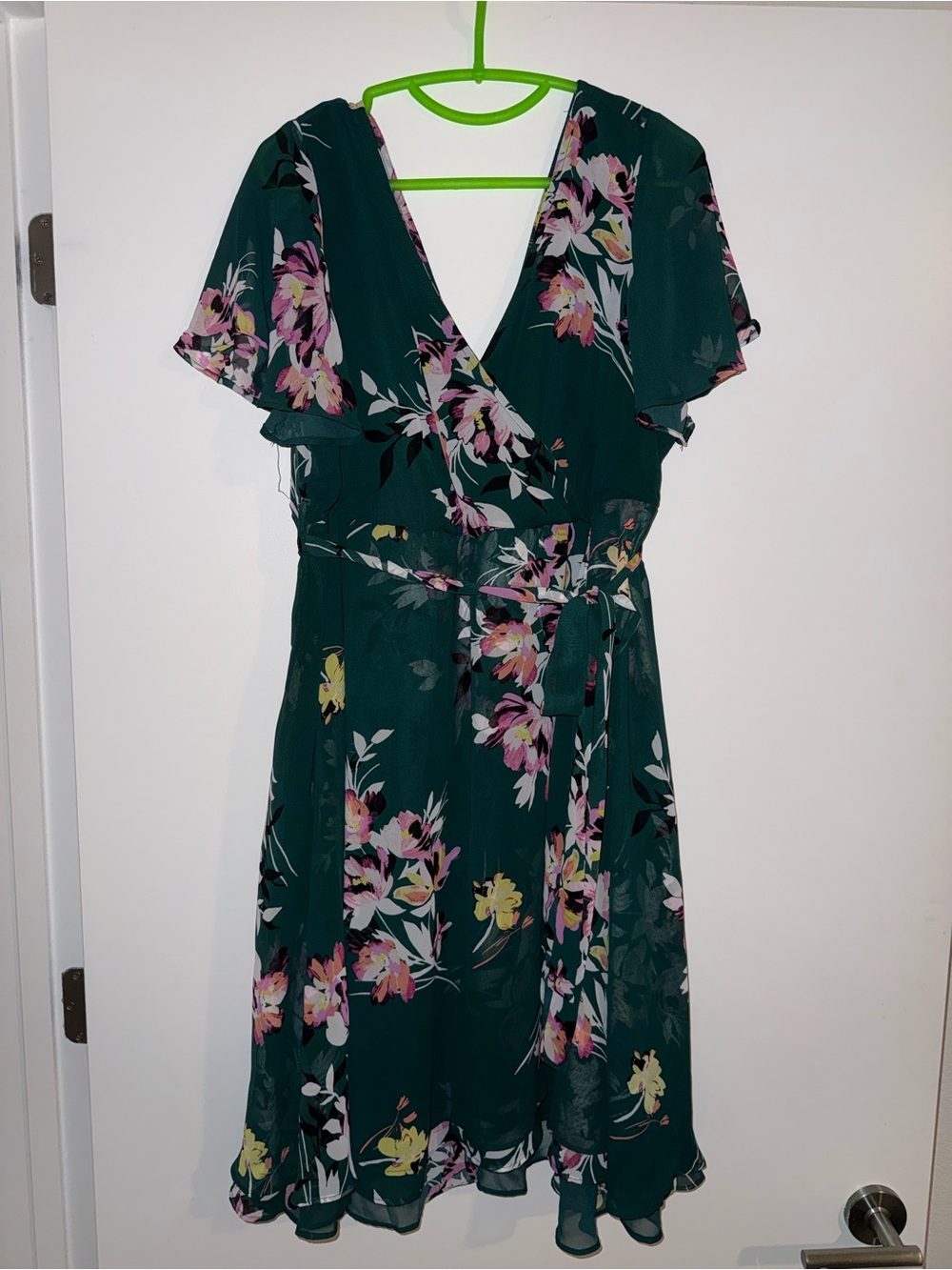 torrid Dark Green Floral Wrap Dress